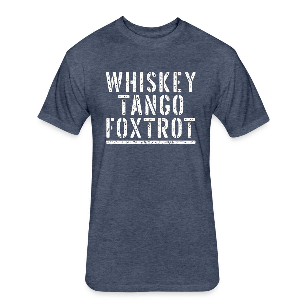 Unisex Poly/Cotton T-Shirt by Next Level - Whiskey Tango Foxtrot WTF - heather navy