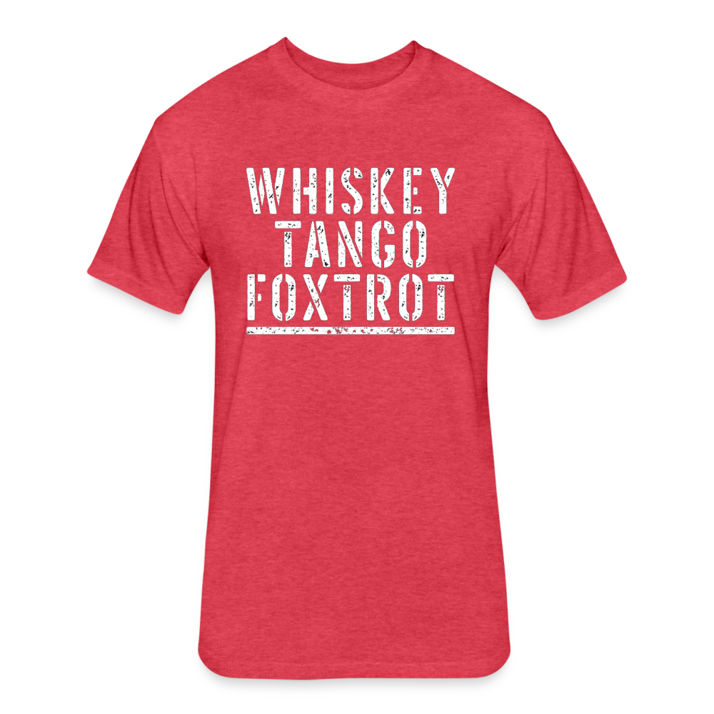 Unisex Poly/Cotton T-Shirt by Next Level - Whiskey Tango Foxtrot WTF - heather red
