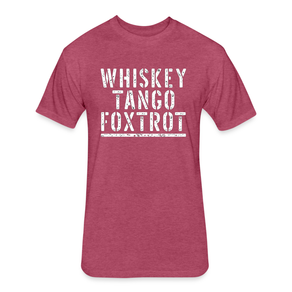 Unisex Poly/Cotton T-Shirt by Next Level - Whiskey Tango Foxtrot WTF - heather burgundy