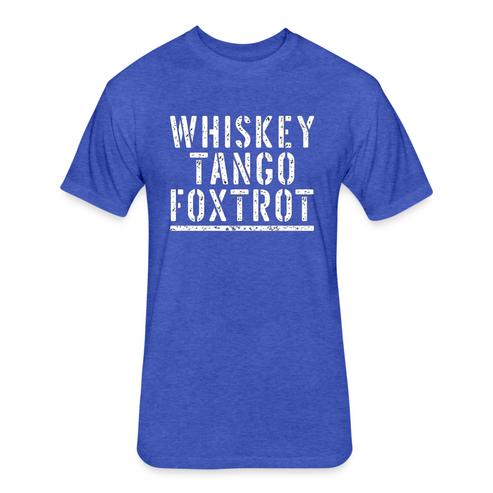 Unisex Poly/Cotton T-Shirt by Next Level - Whiskey Tango Foxtrot WTF - heather royal