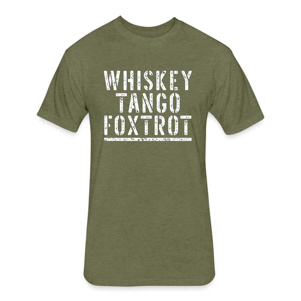 Unisex Poly/Cotton T-Shirt by Next Level - Whiskey Tango Foxtrot WTF - heather military green