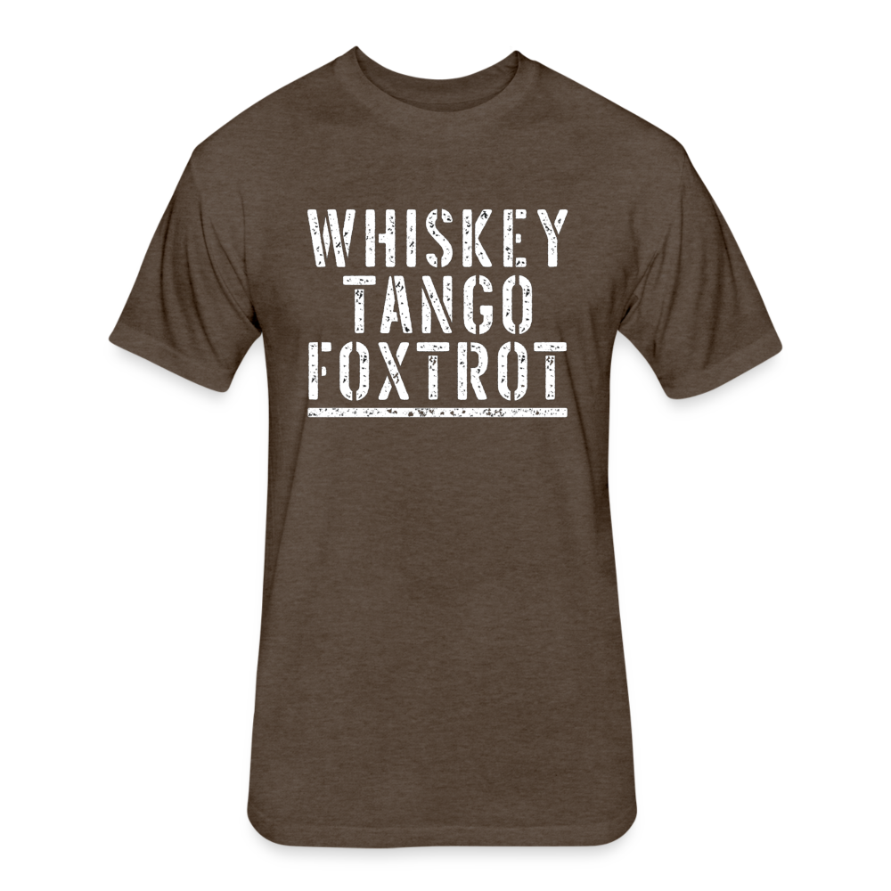 Unisex Poly/Cotton T-Shirt by Next Level - Whiskey Tango Foxtrot WTF - heather espresso