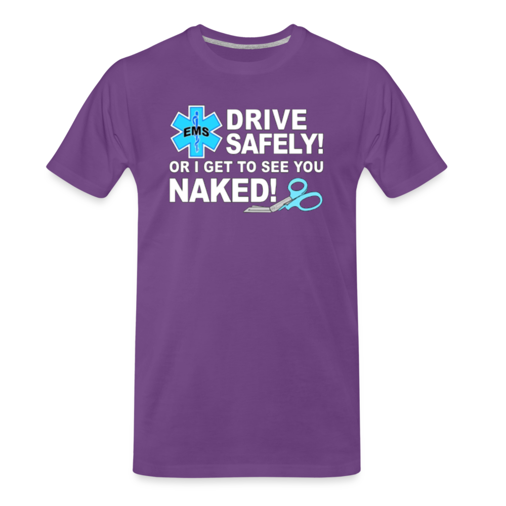 Men's Premium T-Shirt - EMS Drive Safely! - purple