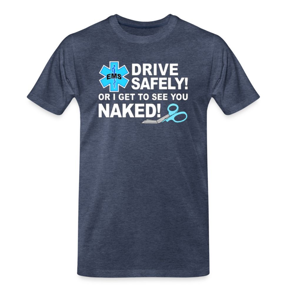 Men's Premium T-Shirt - EMS Drive Safely! - heather blue