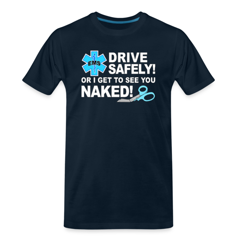 Men's Premium T-Shirt - EMS Drive Safely! - deep navy