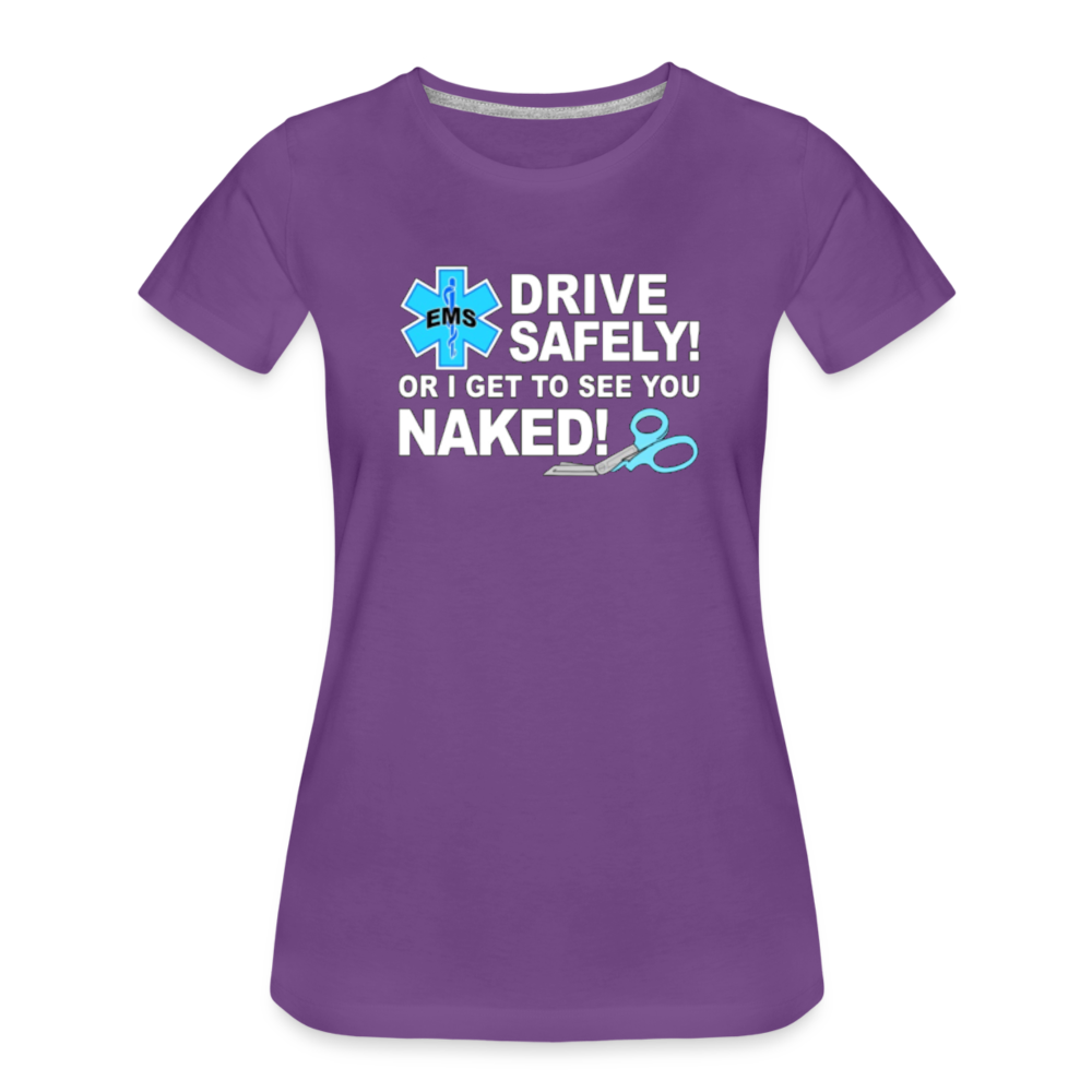 Women’s Premium T-Shirt - EMS Drive Safely! - purple
