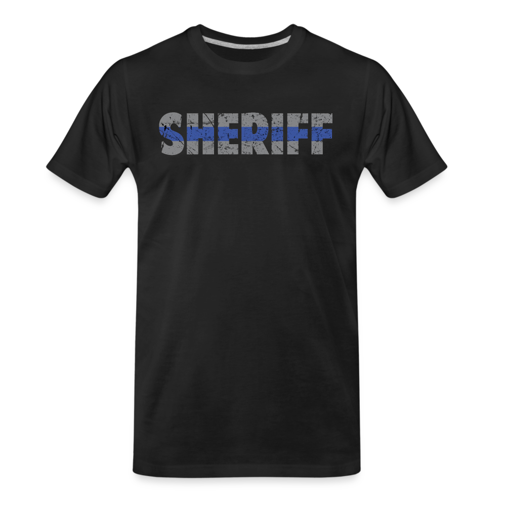 Men's Premium T-Shirt - Sheriff Blue Line - black