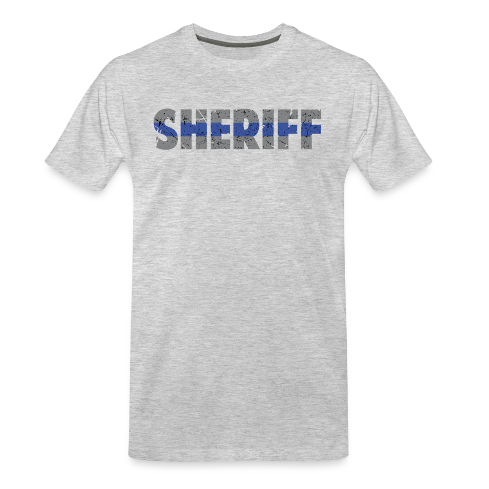 Men's Premium T-Shirt - Sheriff Blue Line - heather gray