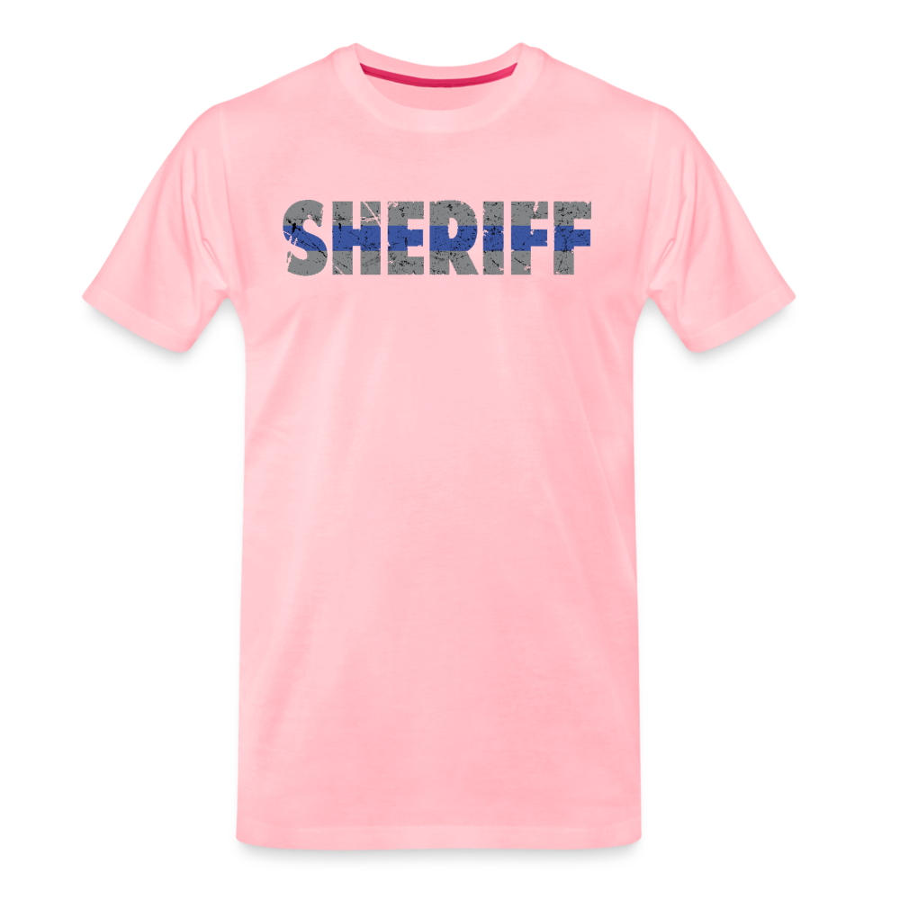 Men's Premium T-Shirt - Sheriff Blue Line - pink
