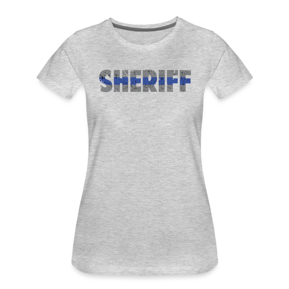 Women’s Premium T-Shirt - "Sheriff" Blue Line - heather gray