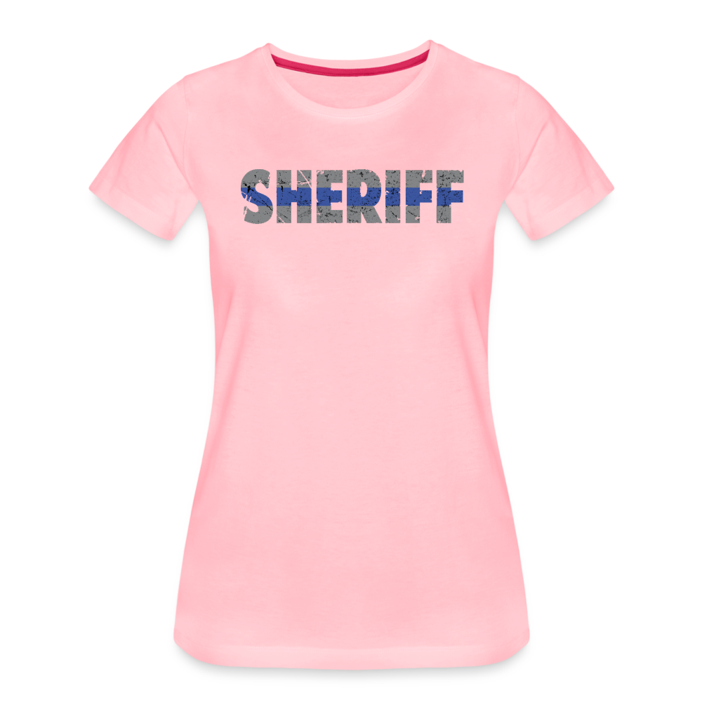 Women’s Premium T-Shirt - "Sheriff" Blue Line - pink