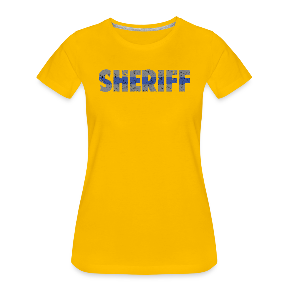 Women’s Premium T-Shirt - "Sheriff" Blue Line - sun yellow