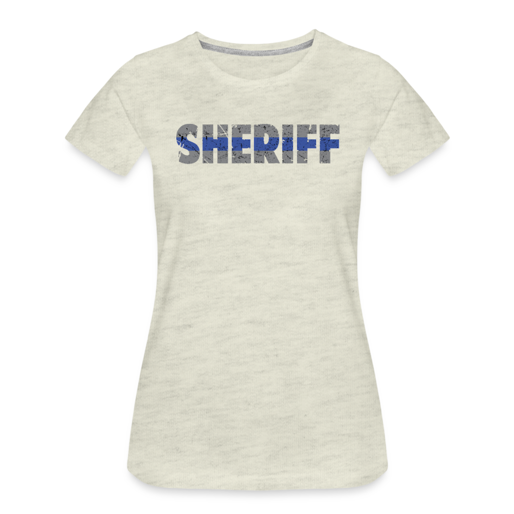 Women’s Premium T-Shirt - "Sheriff" Blue Line - heather oatmeal