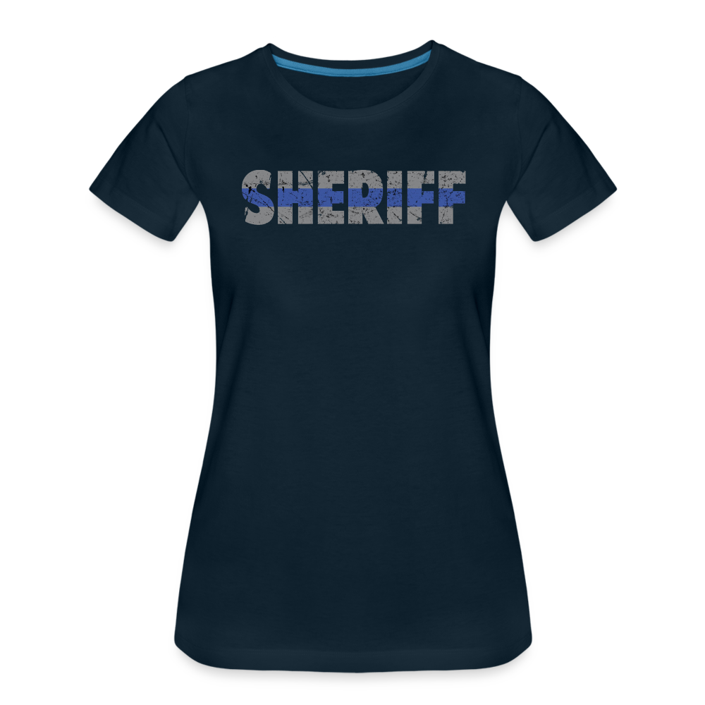 Women’s Premium T-Shirt - "Sheriff" Blue Line - deep navy