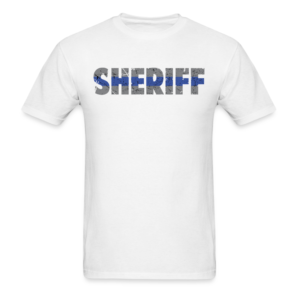 Unisex Classic T-Shirt - Sheriff Blue Line (Front & Back) - white