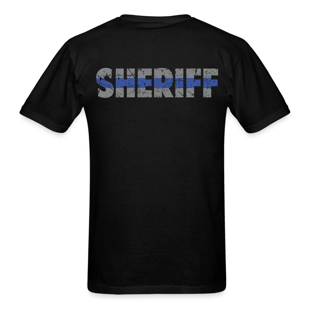 Unisex Classic T-Shirt - Sheriff Blue Line (Front & Back) - black