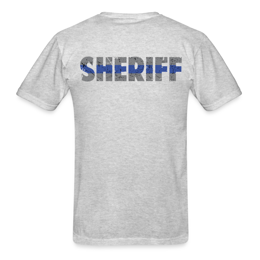 Unisex Classic T-Shirt - Sheriff Blue Line (Front & Back) - heather gray
