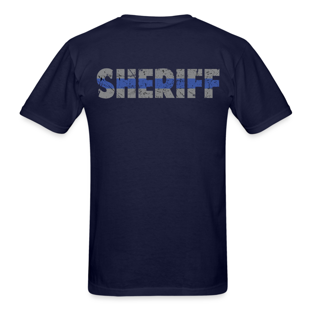 Unisex Classic T-Shirt - Sheriff Blue Line (Front & Back) - navy