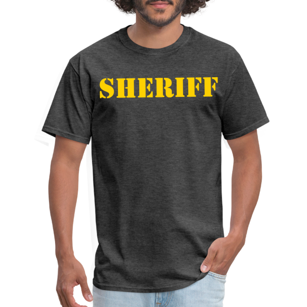 Unisex Classic T-Shirt - Sheriff Front and Back - heather black