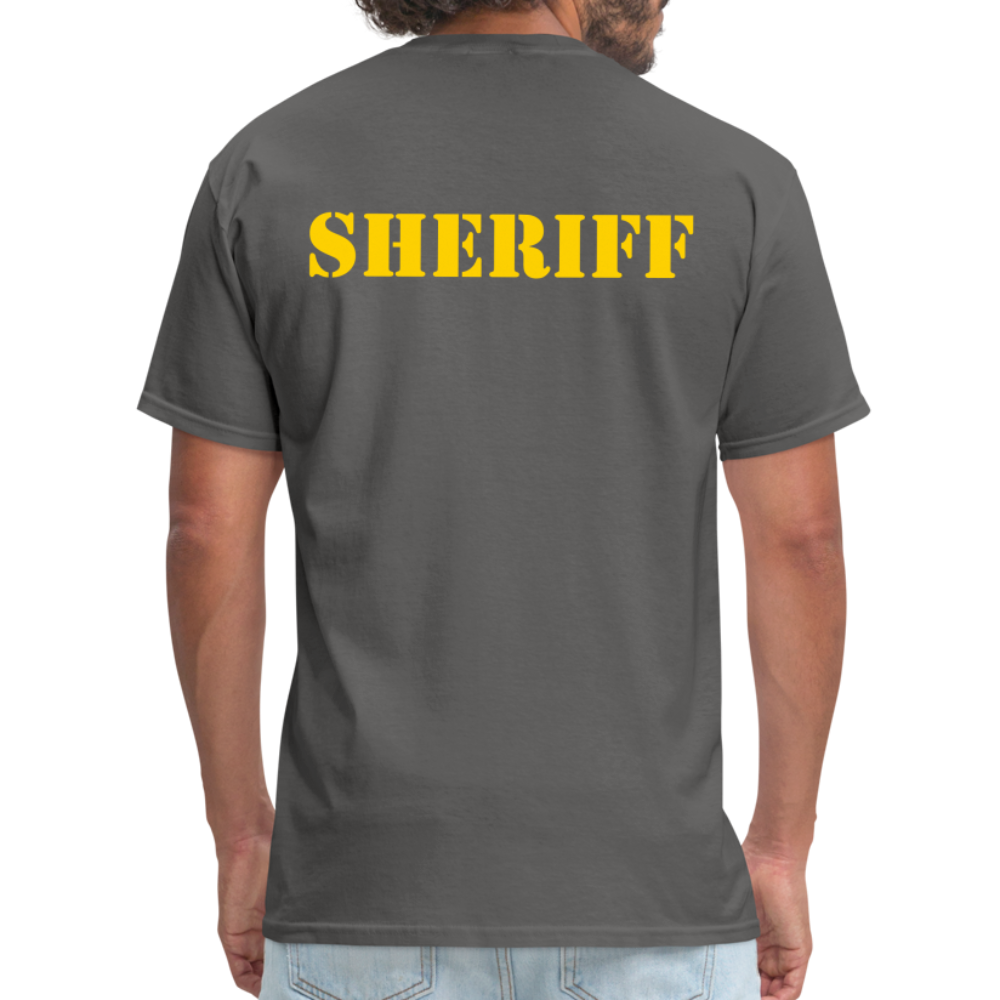 Unisex Classic T-Shirt - Sheriff Front and Back - charcoal