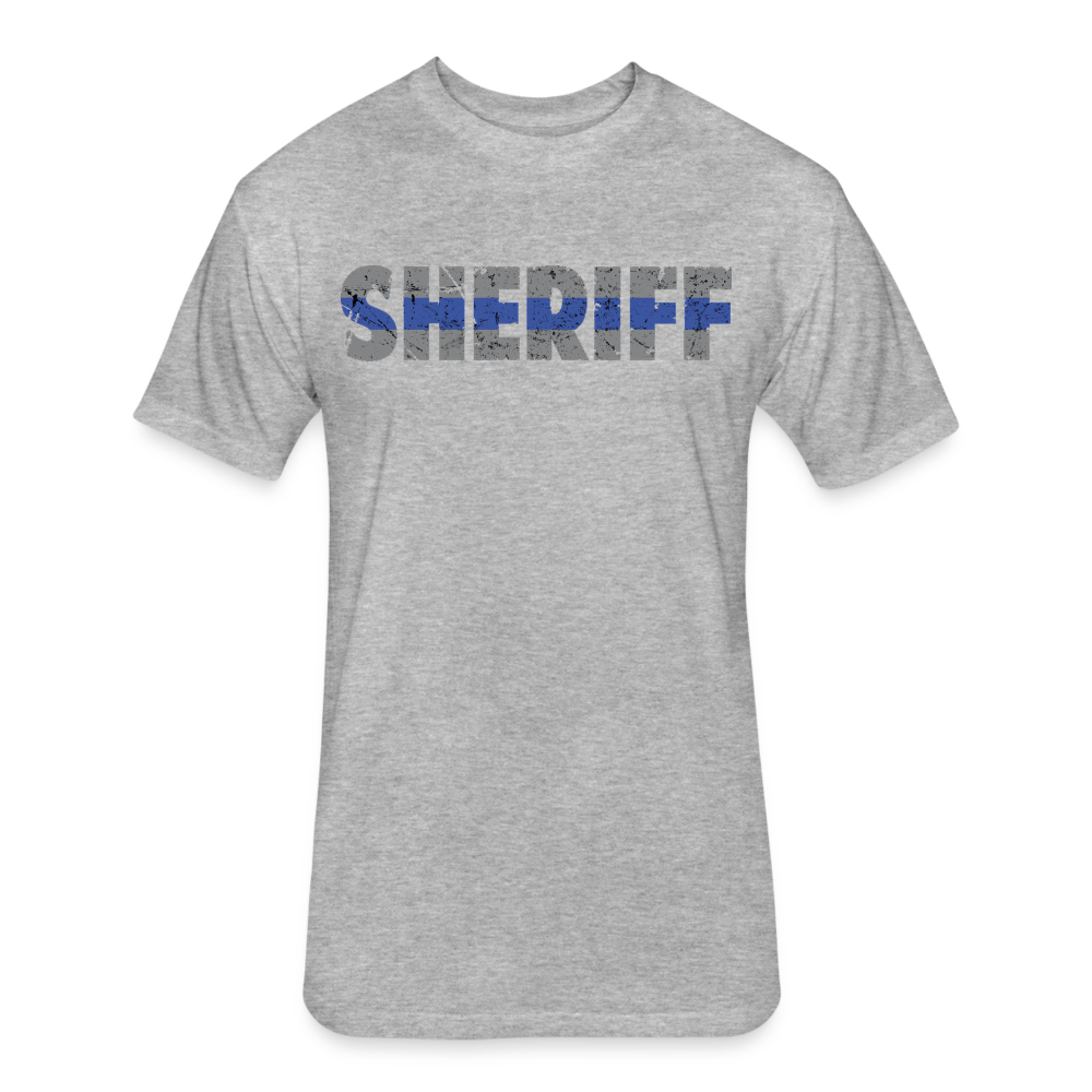 Unisex Poly/Cotton T-Shirt by Next Level - Sheriff Blue Line - heather gray