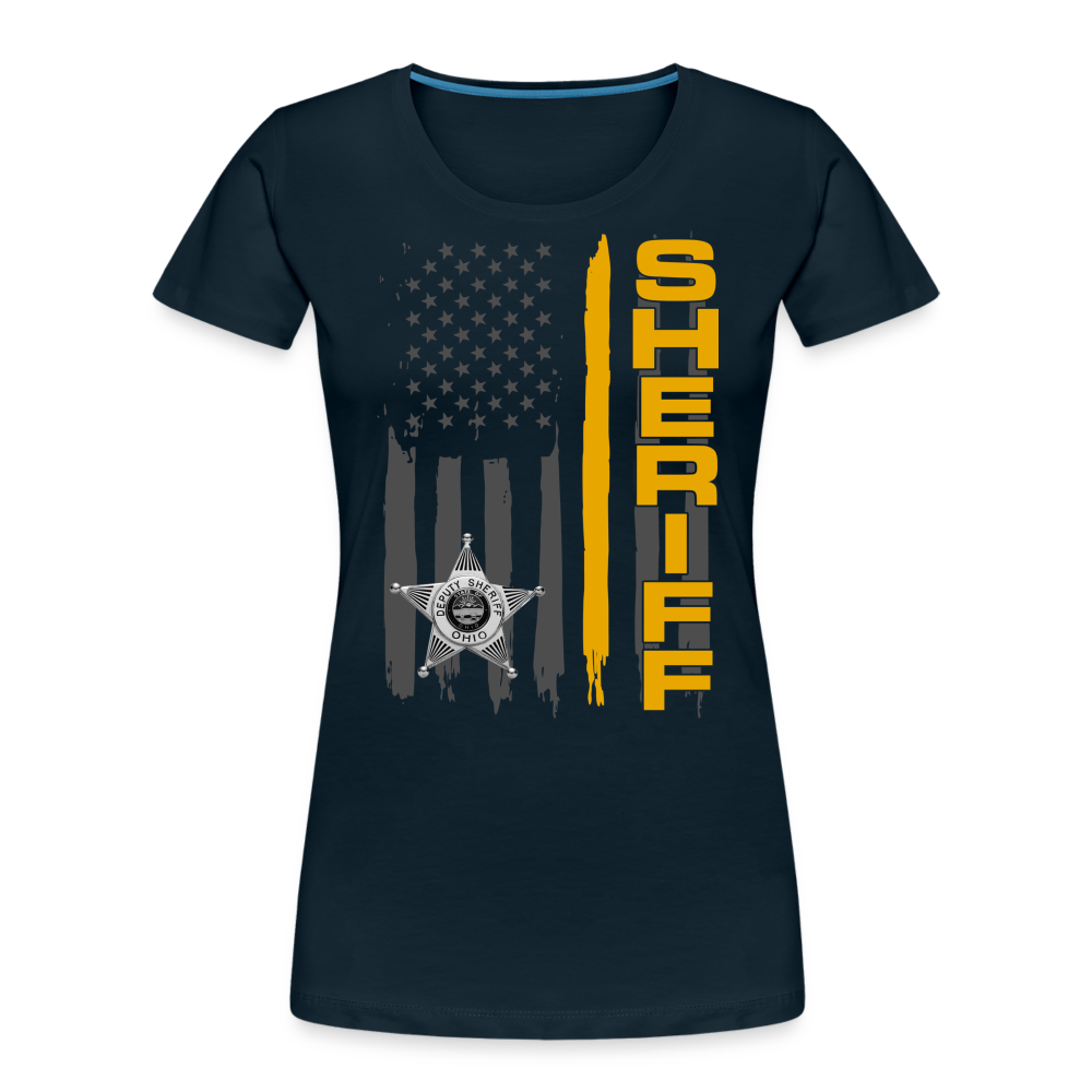Women’s Premium T-Shirt - Ohio Sheriff Vertical - deep navy