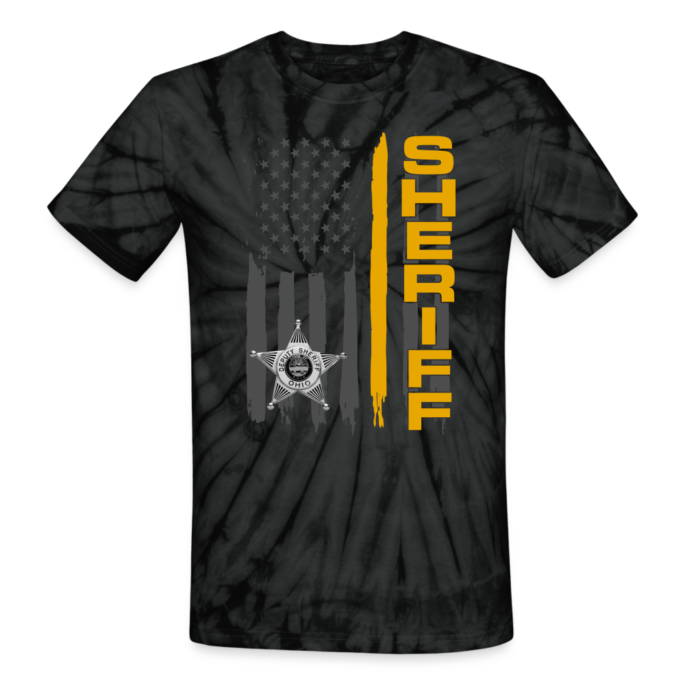 Unisex Tie Dye T-Shirt - Ohio Sheriff Vertical - spider black