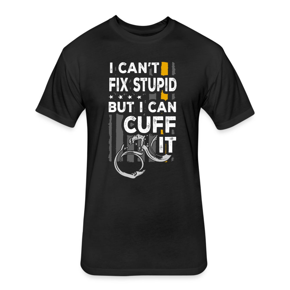 Unisex Poly/Cotton T-Shirt by Next Level - Can't Fix Stupid - black
