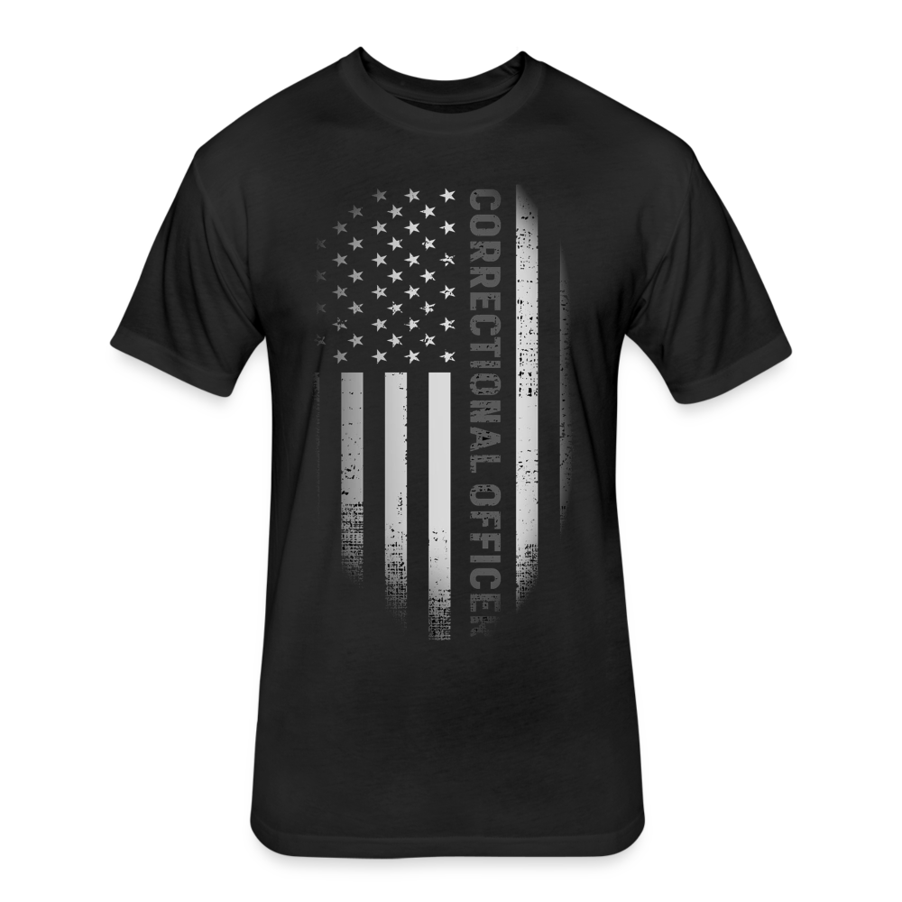 Unisex Poly/Cotton T-Shirt by Next Level - Corrections Officer Flag - black