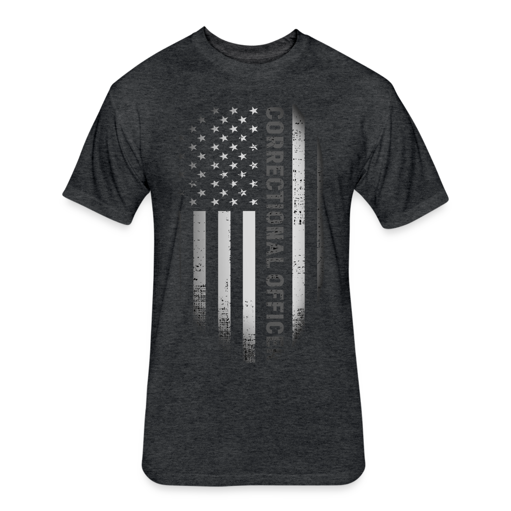 Unisex Poly/Cotton T-Shirt by Next Level - Corrections Officer Flag - heather black