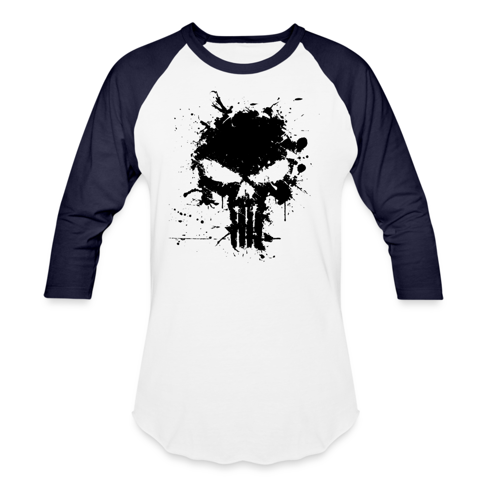 Baseball T-Shirt - Punisher Splatter - white/navy