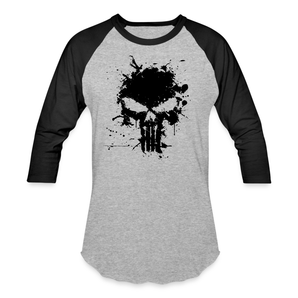 Baseball T-Shirt - Punisher Splatter - heather gray/black