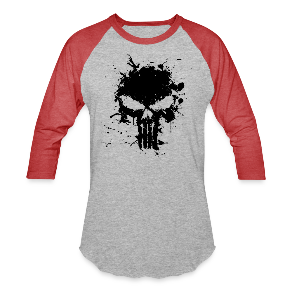 Baseball T-Shirt - Punisher Splatter - heather gray/red