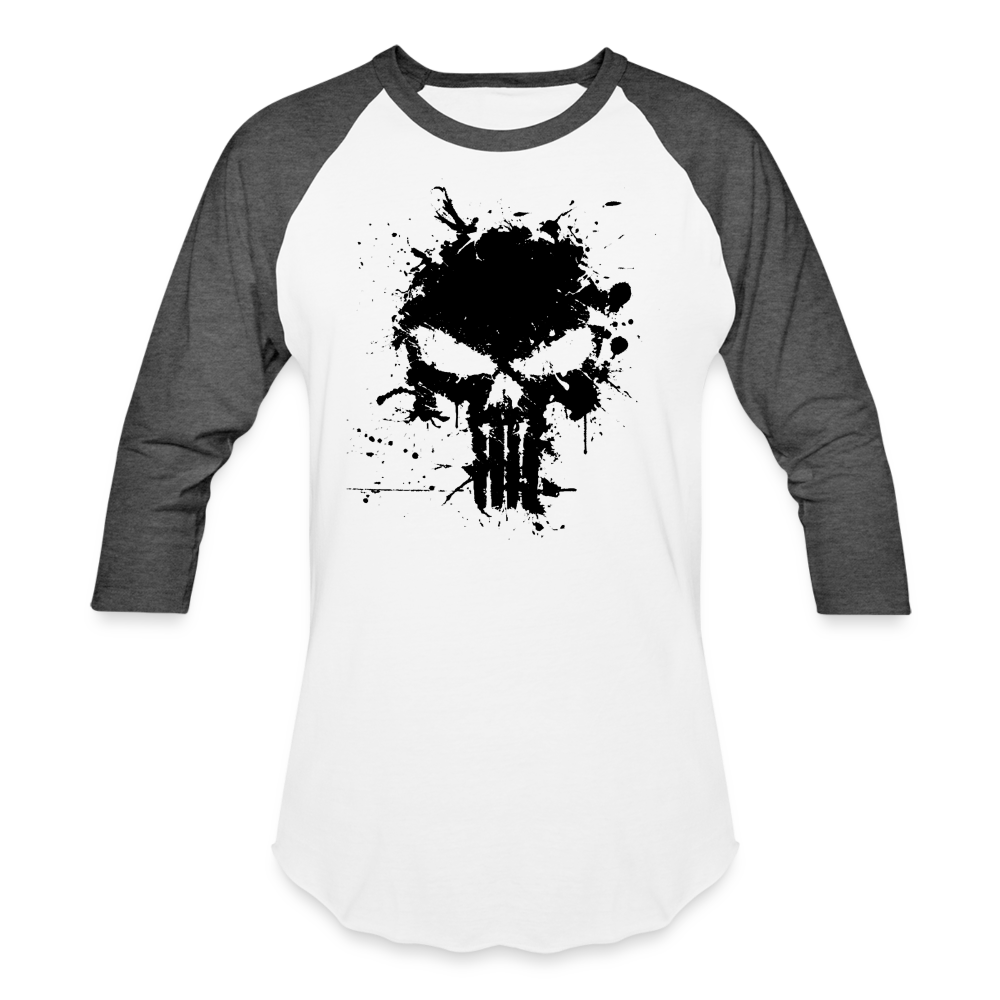 Baseball T-Shirt - Punisher Splatter - white/charcoal