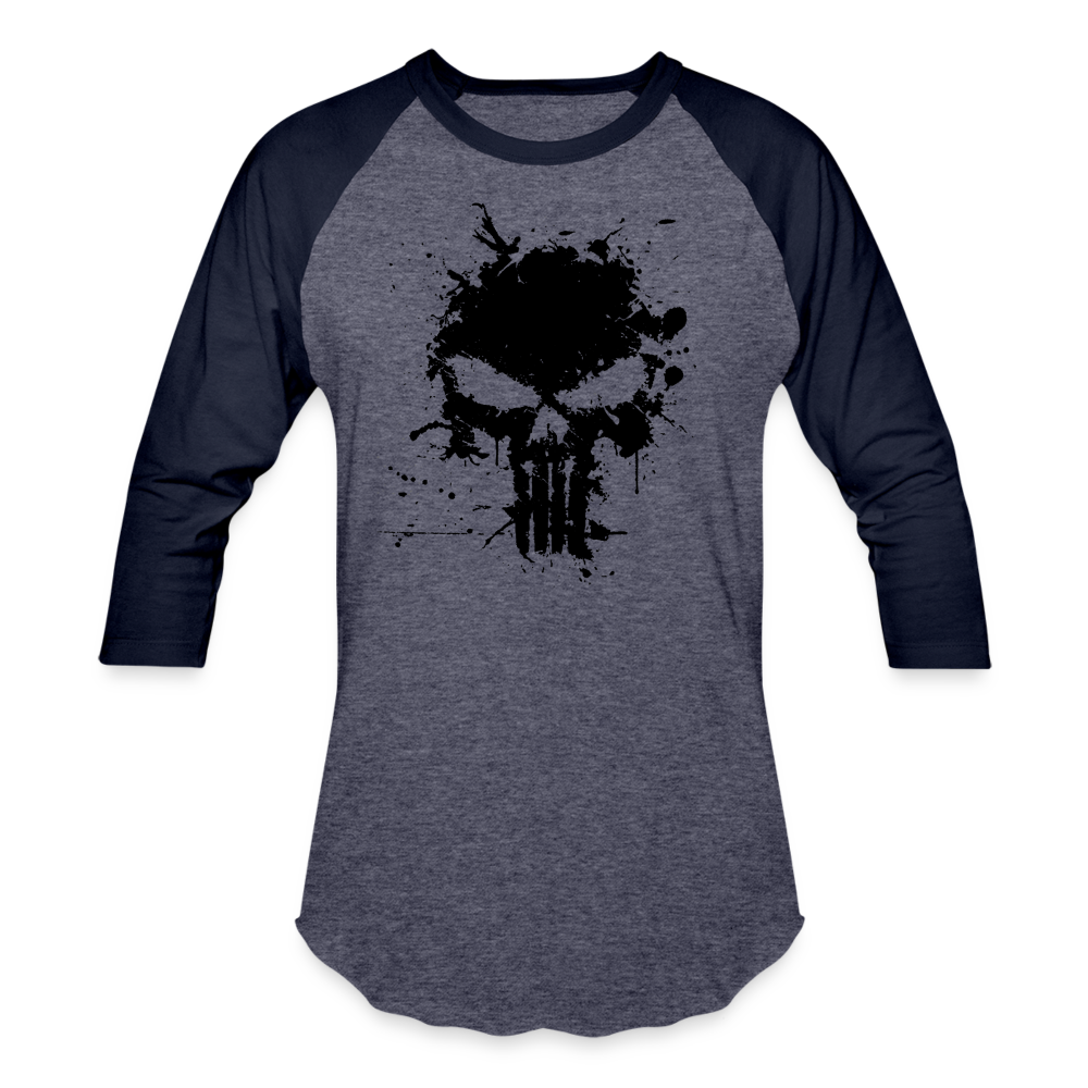 Baseball T-Shirt - Punisher Splatter - heather blue/navy