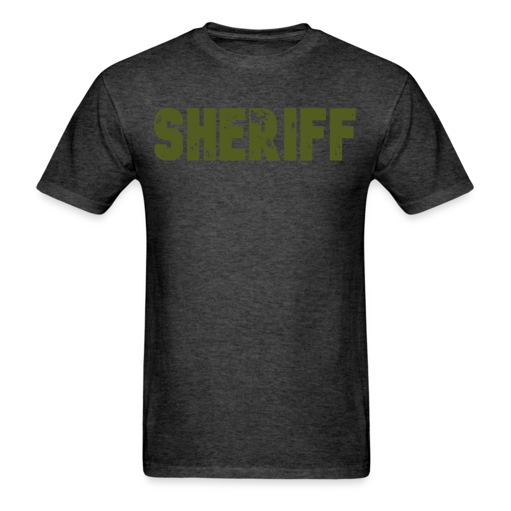 Unisex Classic T-Shirt - Sheriff Front & Back - OD Green - heather black