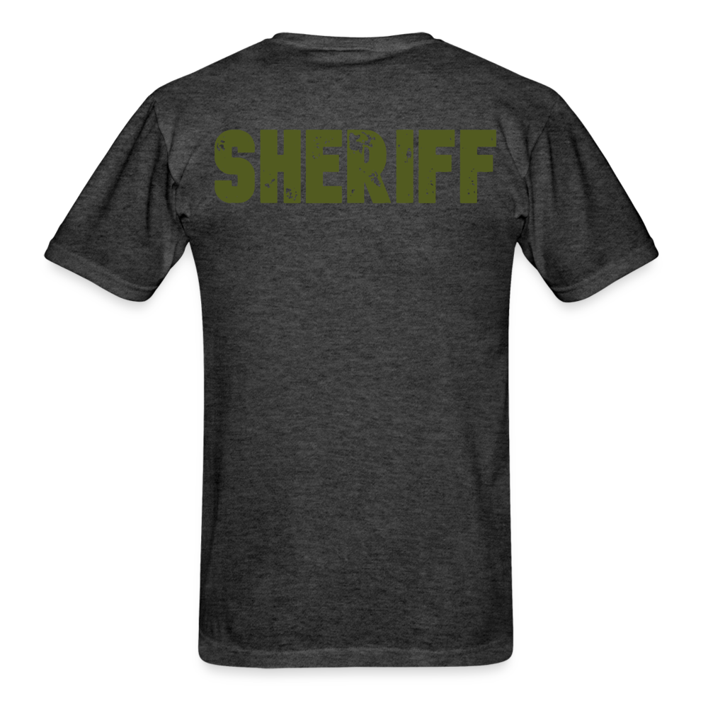 Unisex Classic T-Shirt - Sheriff Front & Back - OD Green - heather black