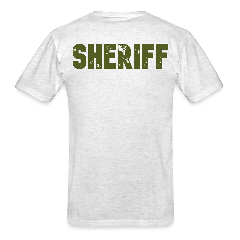 Unisex Classic T-Shirt - Sheriff Front & Back - OD Green - light heather gray