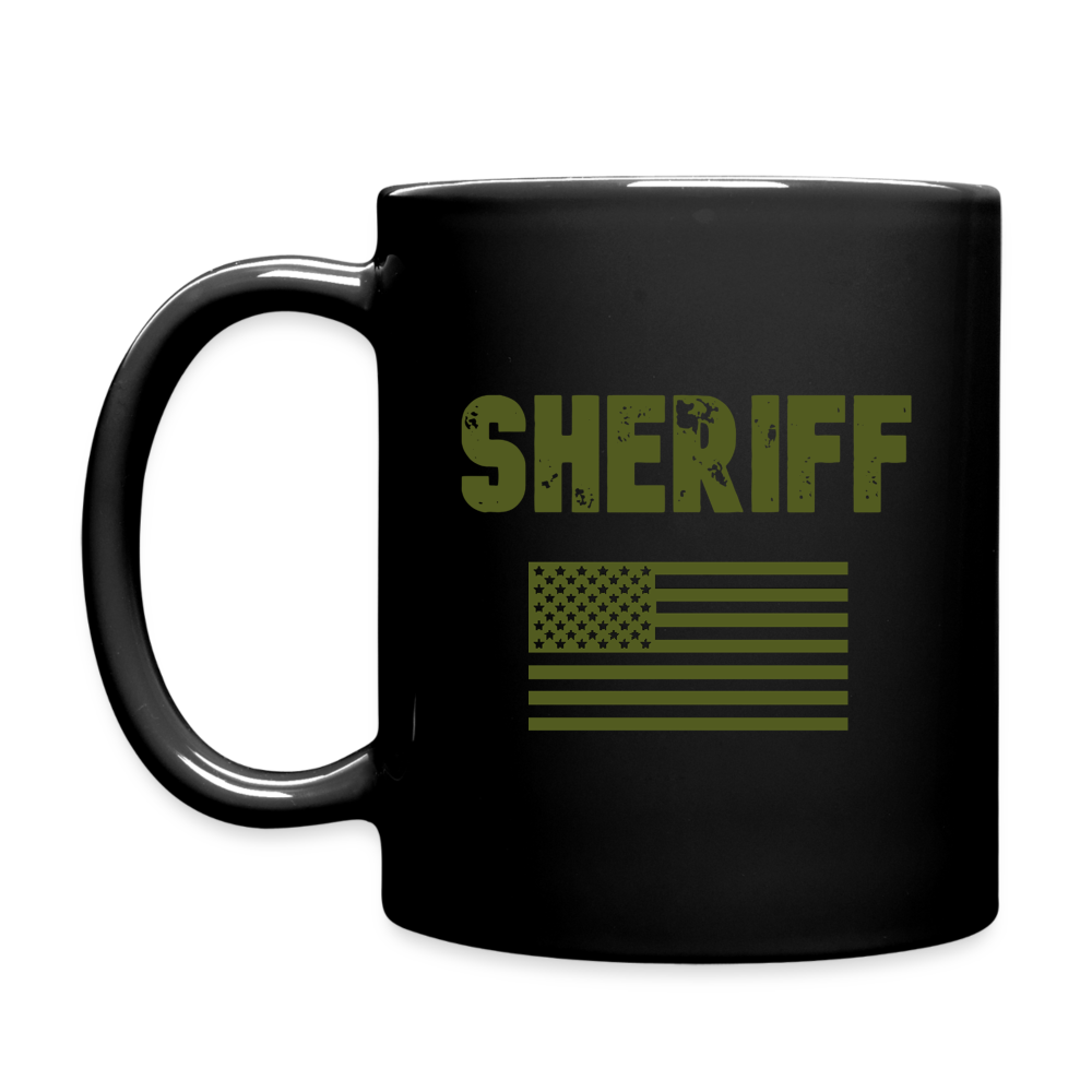Full Color Mug - Sheriff/Flag - OD Green - black