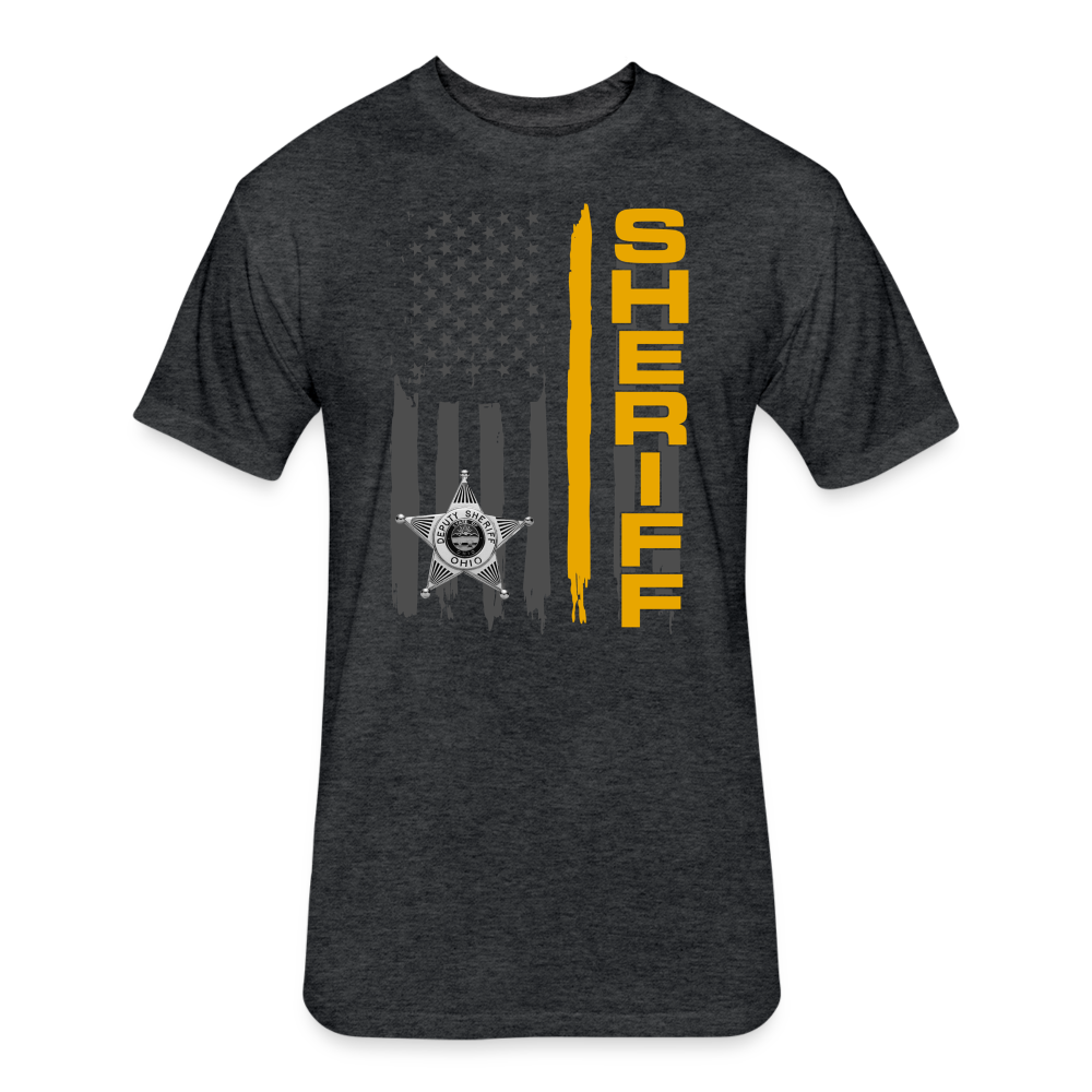 Unisex Poly/Cotton T-Shirt by Next Level - Ohio Sheriff Vertical - heather black