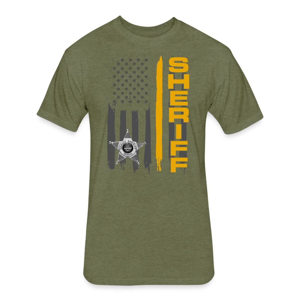 Unisex Poly/Cotton T-Shirt by Next Level - Ohio Sheriff Vertical - heather military green