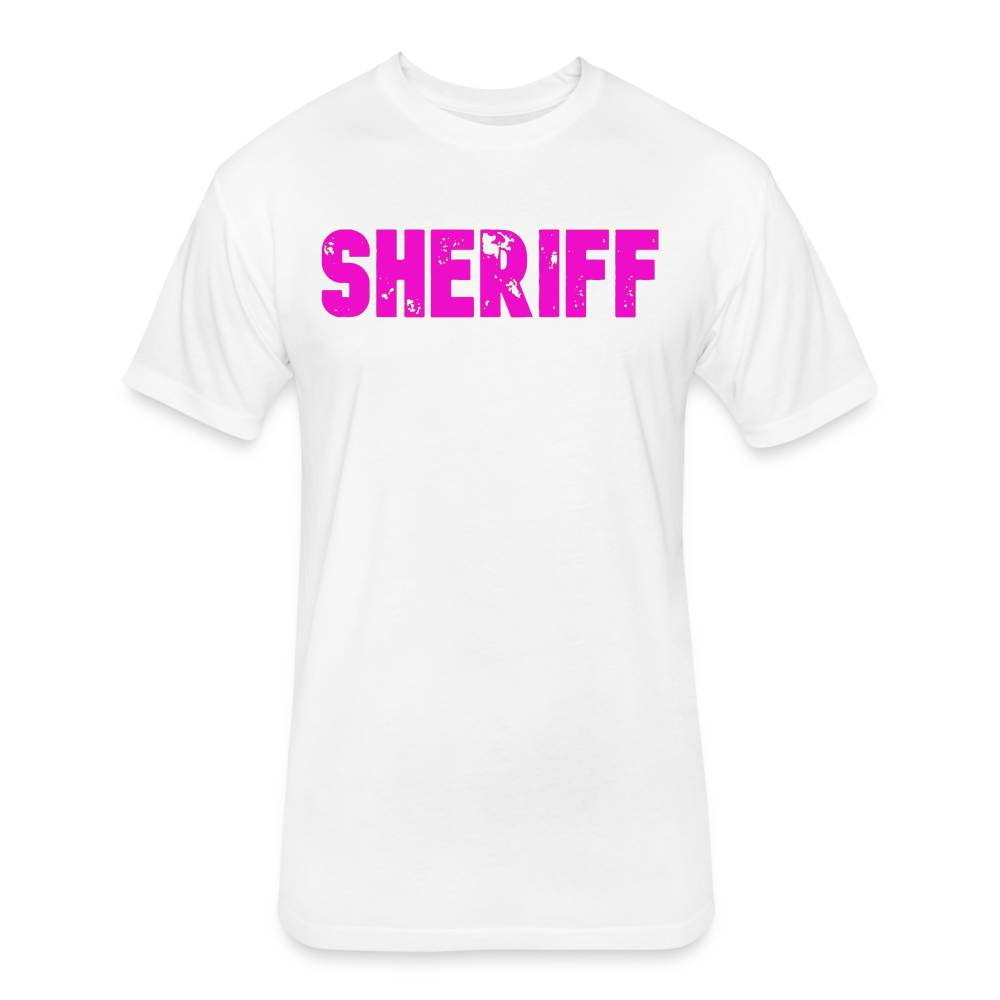 Unisex Poly/Cotton T-Shirt by Next Level - Sheriff- Pink - white
