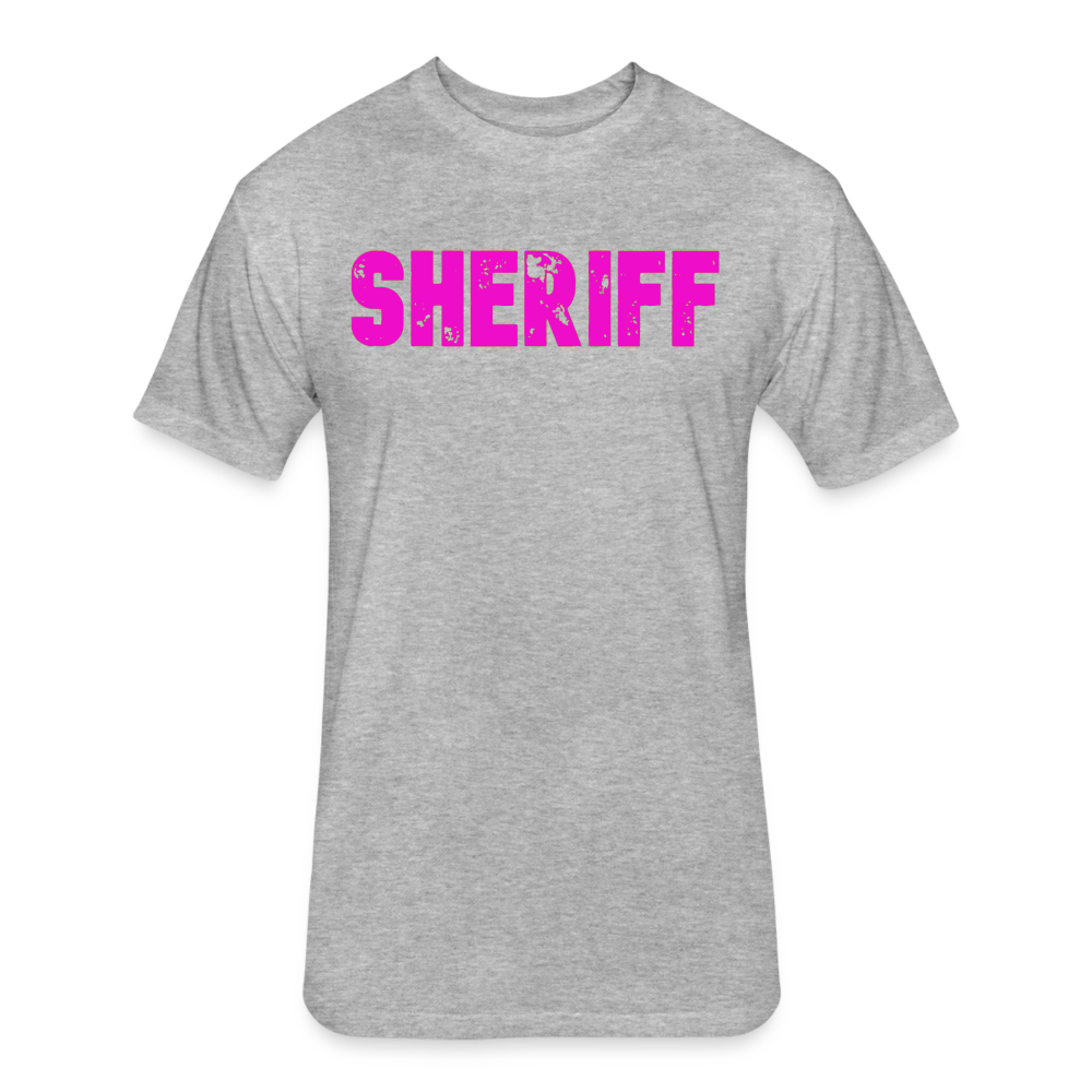Unisex Poly/Cotton T-Shirt by Next Level - Sheriff- Pink - heather gray
