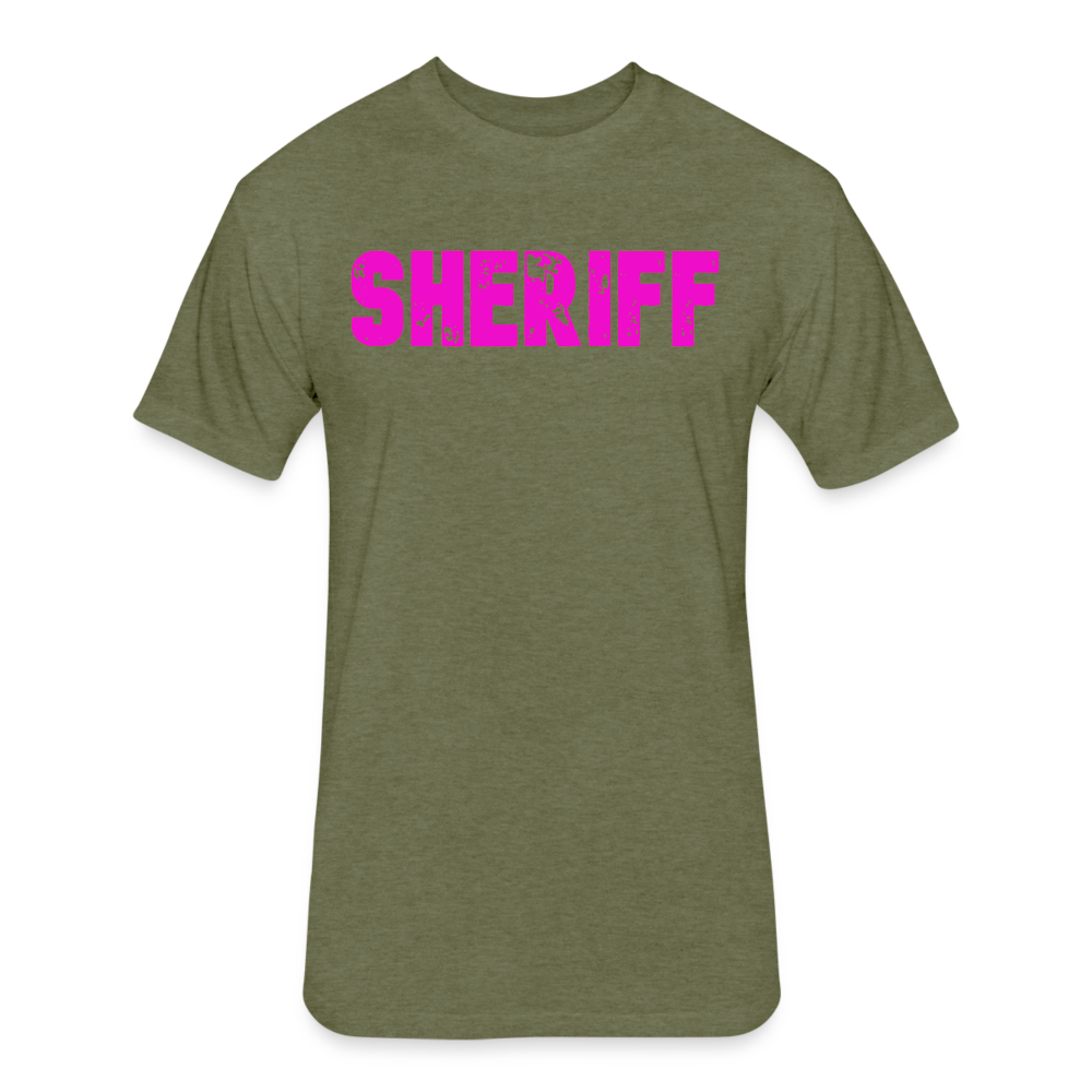 Unisex Poly/Cotton T-Shirt by Next Level - Sheriff- Pink - heather military green