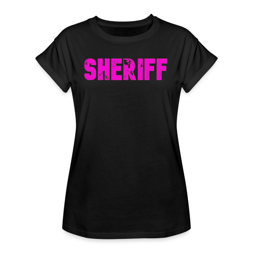 Women's Relaxed Fit T-Shirt - Sheriff- Pink - black