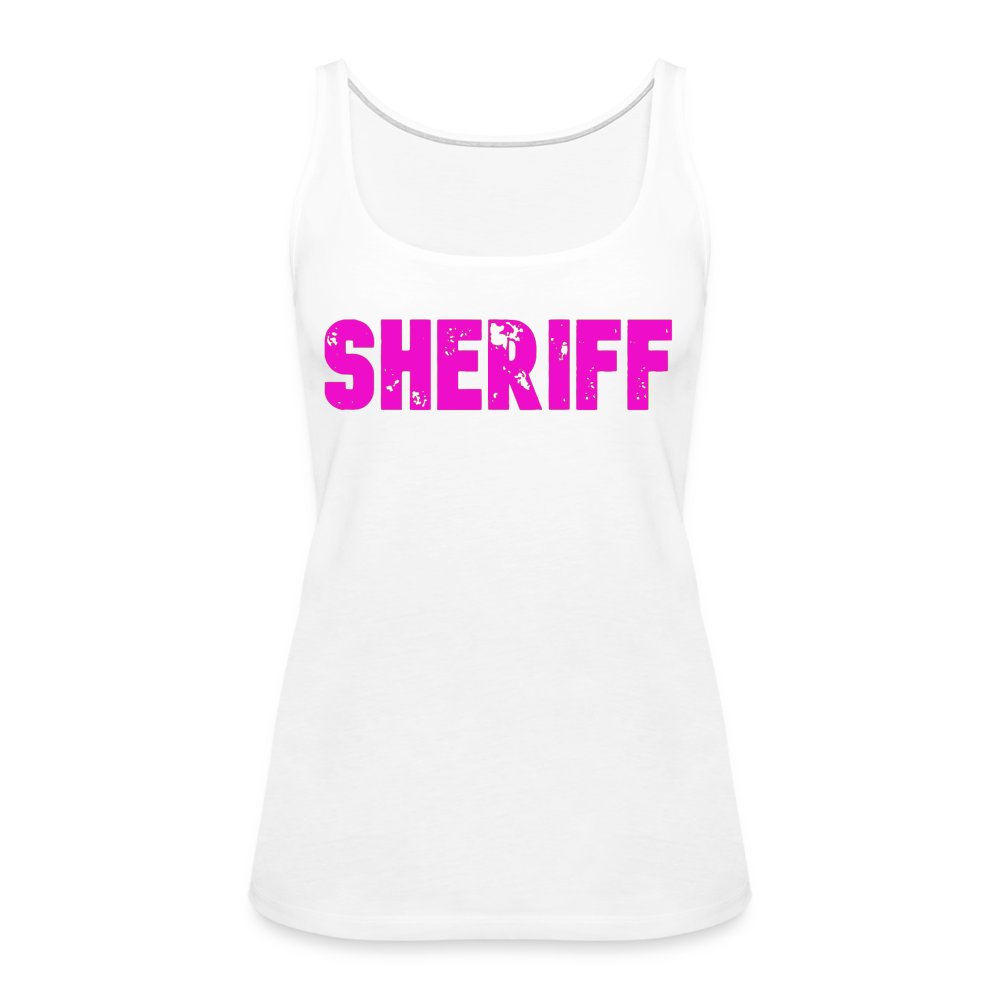 Women’s Premium Tank Top - Sheriff- Pink - white