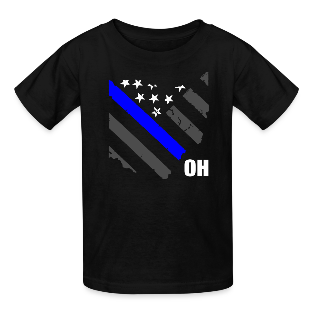 Kids' T-Shirt - Ohio Thin Blue Line - black