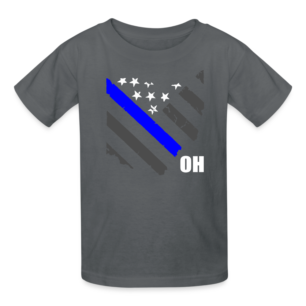 Kids' T-Shirt - Ohio Thin Blue Line - charcoal