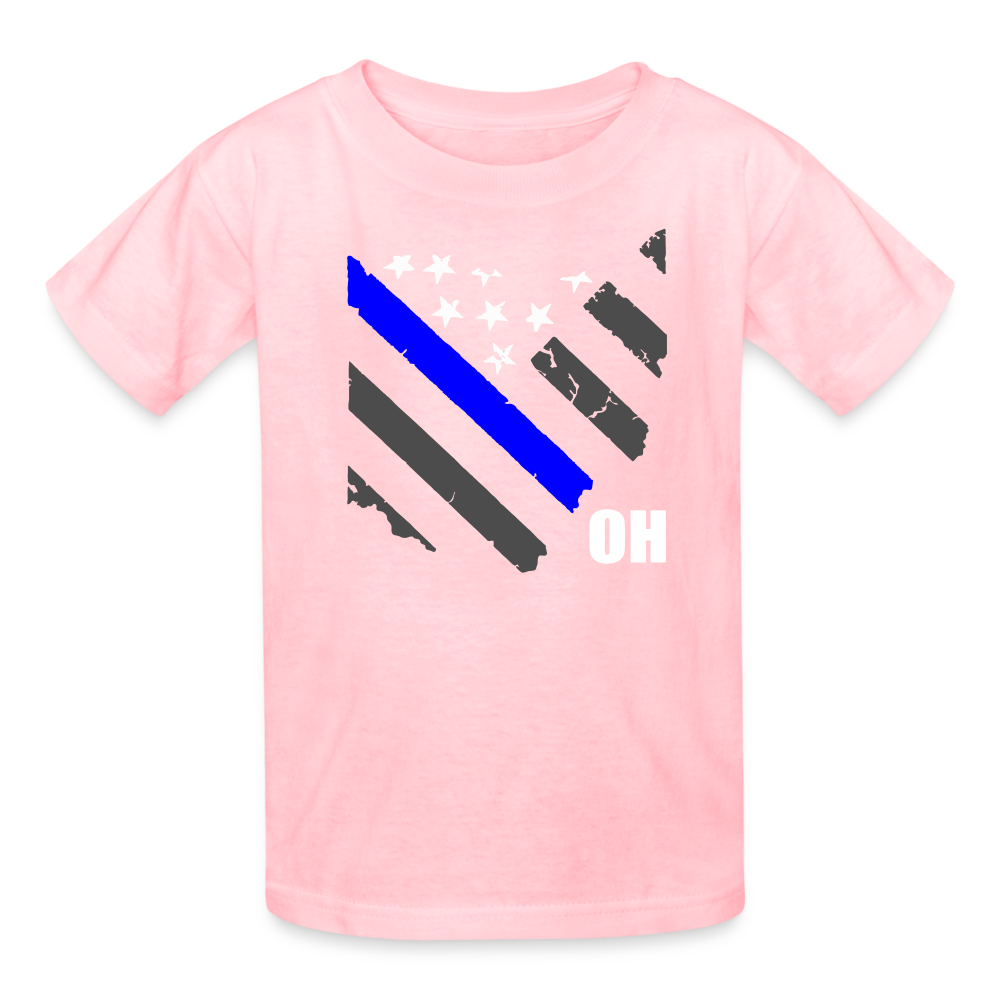 Kids' T-Shirt - Ohio Thin Blue Line - pink