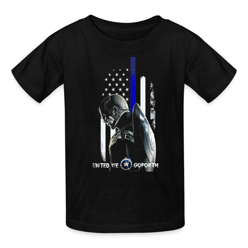 Kids' T-Shirt  - Captain America Thin Blue Line - black